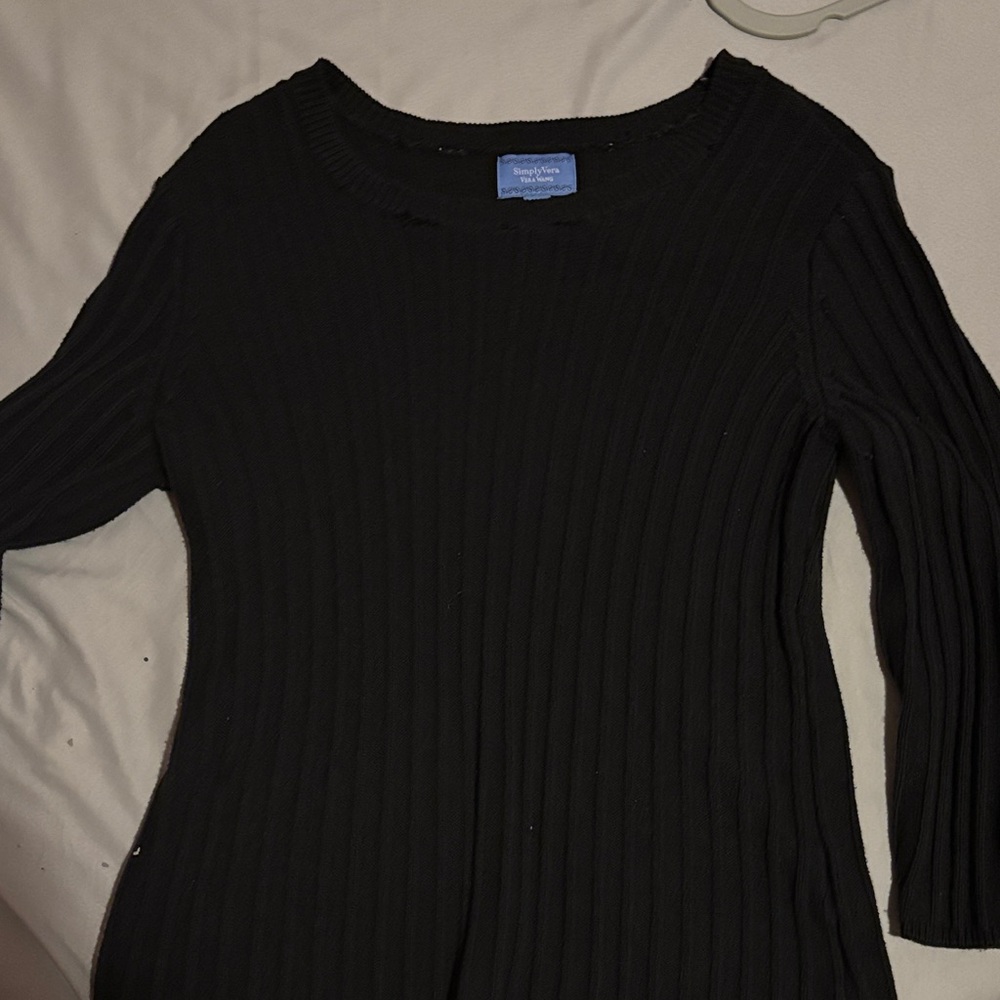 Simply Vera Vera Wang Black Knit Top